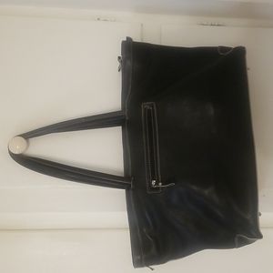 Lodis Black Leather Tote Bag